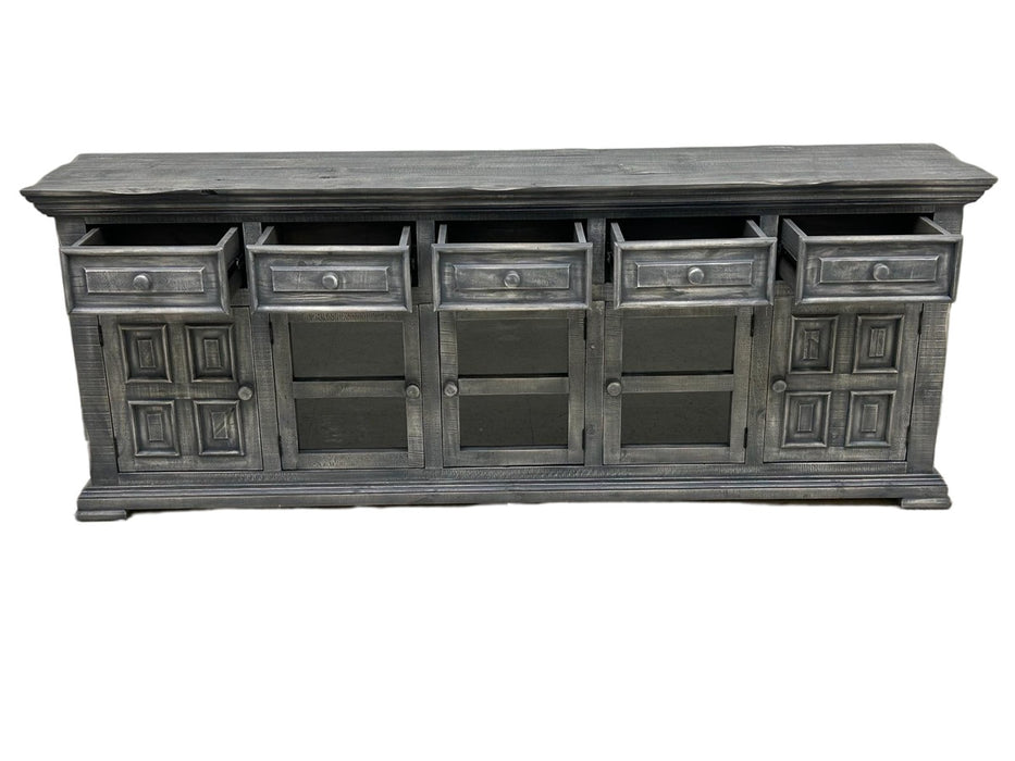 Keystone Panel Door TV Stand - 83" (2 Colors Available) - Grey