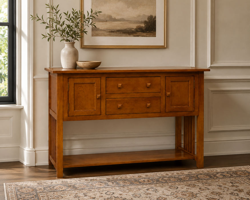 Mission 2 Door, 2 Drawer Console Table - Michael's Cherry - 52"