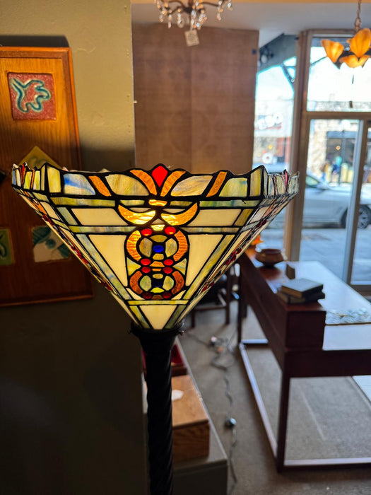 Tiffany style Stained glass Torchiere Floor Lamp # 3767-BB758