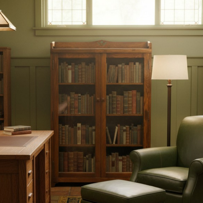 Mission Bookcase / Curio Cabinet - Walnut (W1)