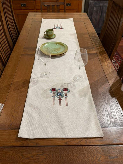 Arts & Crafts Mission style Linen Table Runner