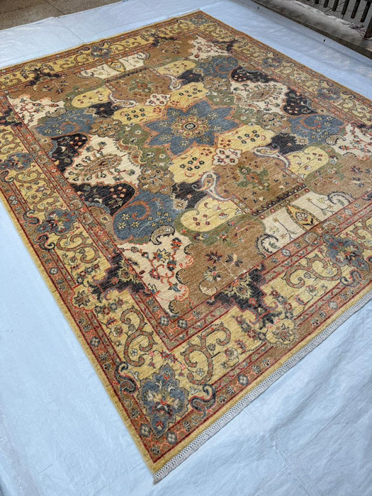 Hand-Knotted Vegetable Dye Bakhtiar Rug from Pakistan,  8' 3" x 9' 10"