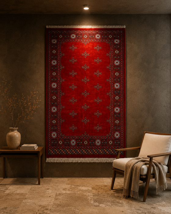 Hand-Knotted Pakistani Bokhara Rug – 100% Wool, 3' x 5'