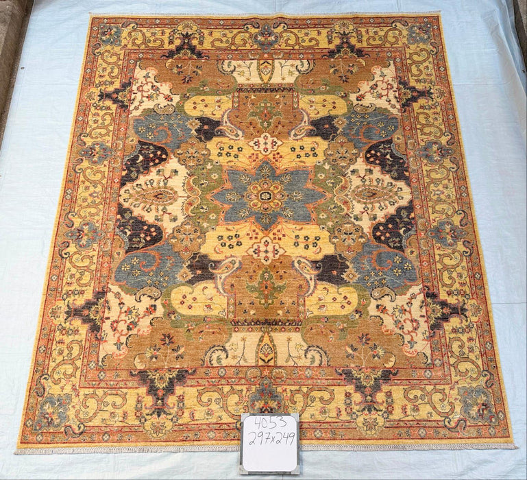 Hand-Knotted Vegetable Dye Bakhtiar Rug from Pakistan,  8' 3" x 9' 10"