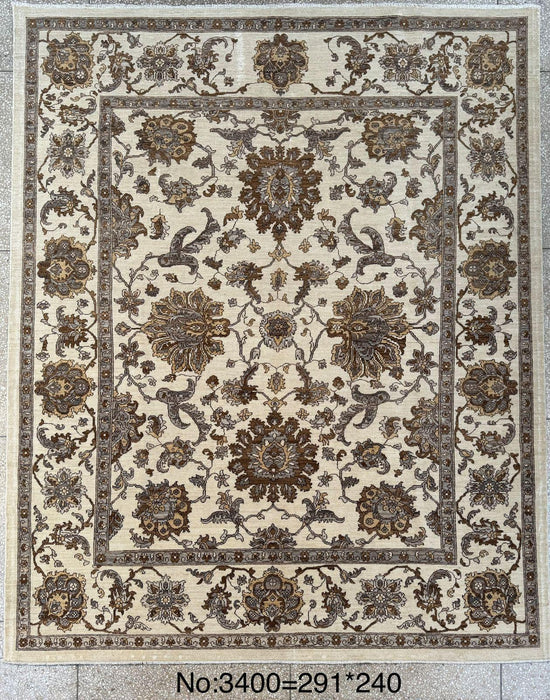 Hand-Knotted Vegetable Dye Sultanabad Rug from Pakistan,  7' 9" x 9' 10"