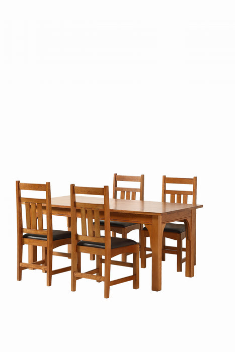 Mission 70" Solid Oak Dining Table Set with 6 Dining chairs - Michaels Cherry