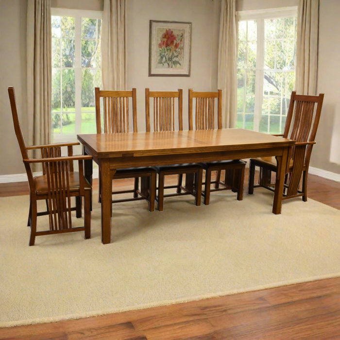 SOLD OUT Mission Stow Leaf Table & High Back Chair Dining Set - Light Oak