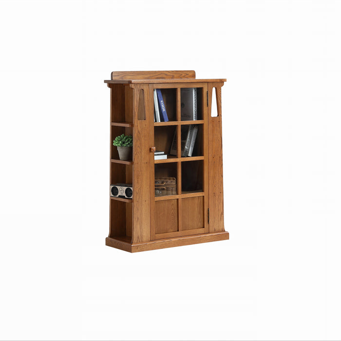 Mission 1 Door Bookcase with Side Shelves - MC