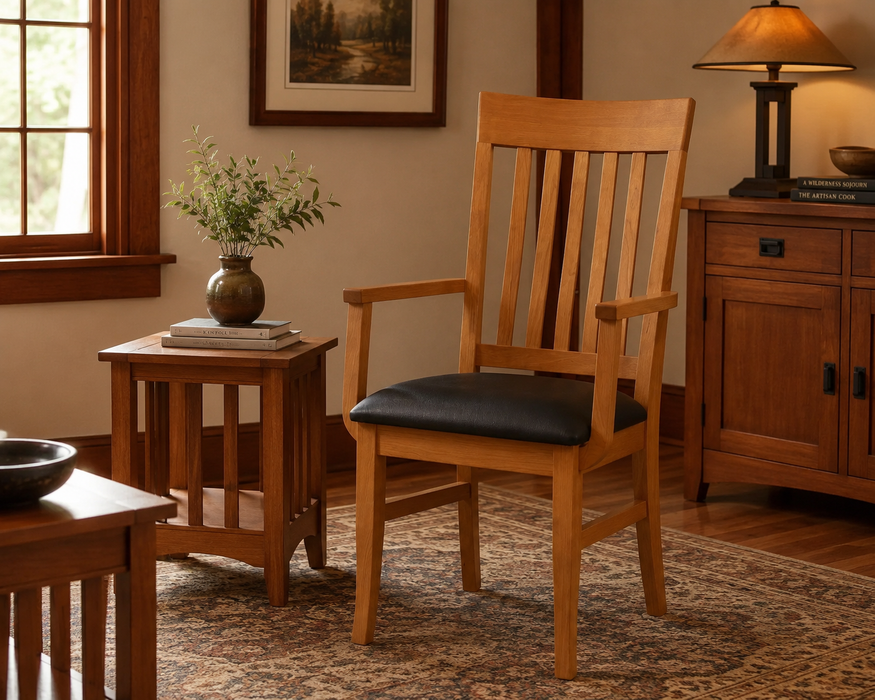 Heritage Cherry Solid Wood Dining Arm Chair