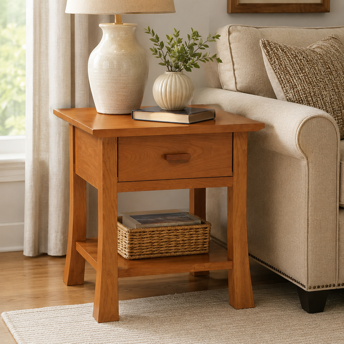 Heritage Cherry Solid Cherry Wood 1-Drawer End Table