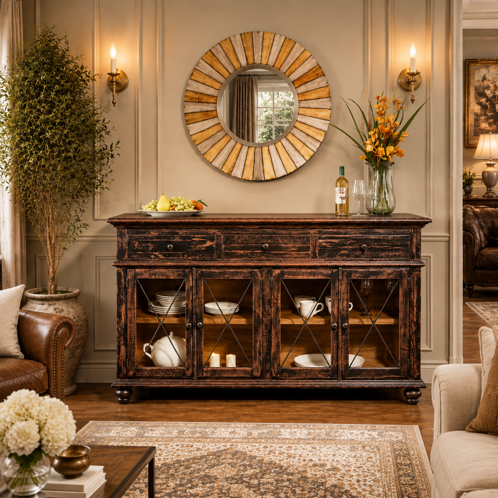 Greenview Charcoal Console Cabinet - 71"