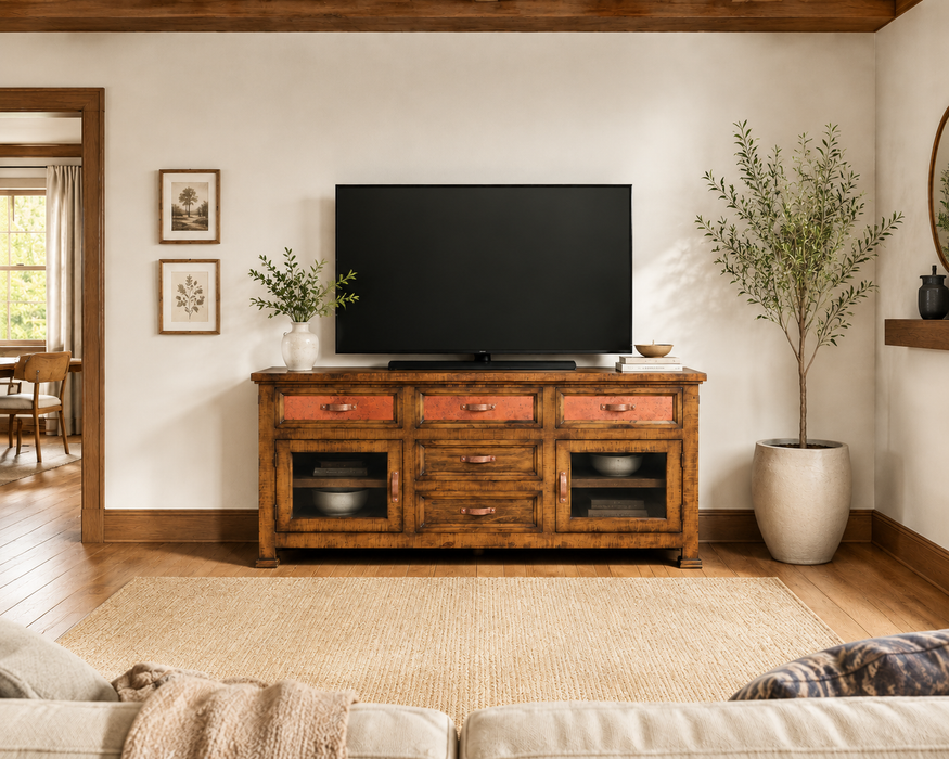 Elements Collection Copper TV Stand - 66"