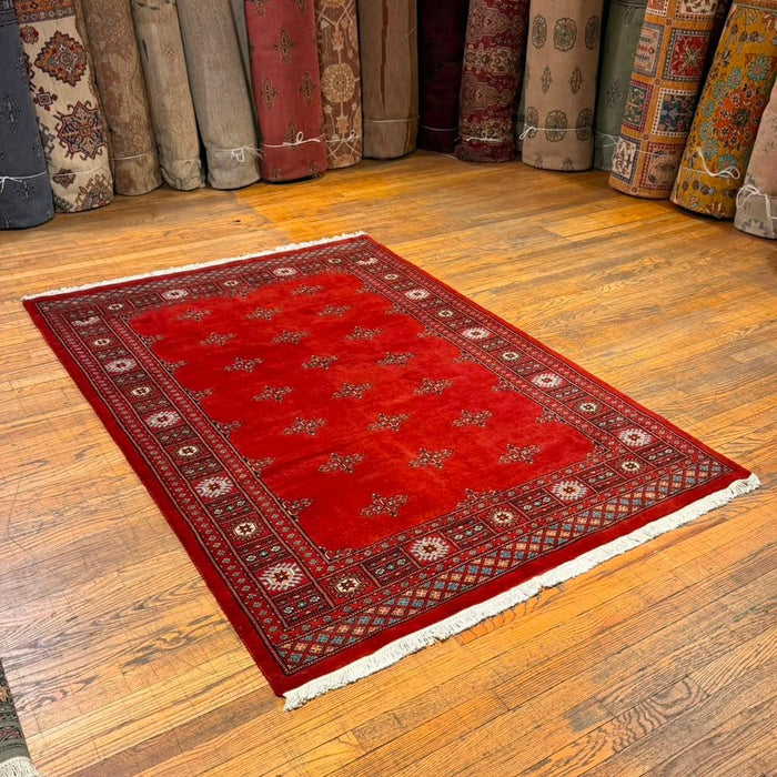 Hand-Knotted Pakistani Bokhara Rug – 100% Wool, 3' x 5'