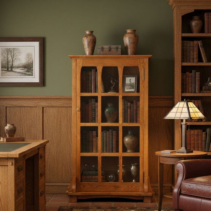 Mission Solid Oak Display Bookcase - Michael's Cherry