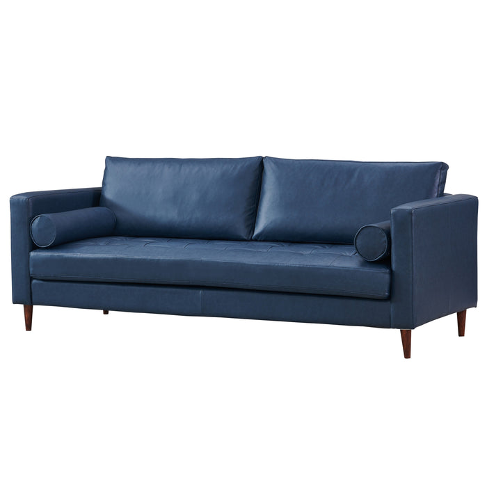 Alessandra Modern Contemporary Eco Leather Sofa - Blue