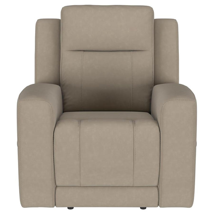 Luvano Luxurious Upholstered Recliner Chair - Taupe