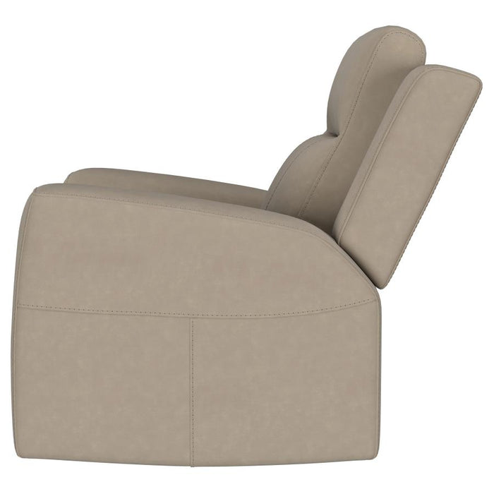 Luvano Luxurious Upholstered Recliner Chair - Taupe