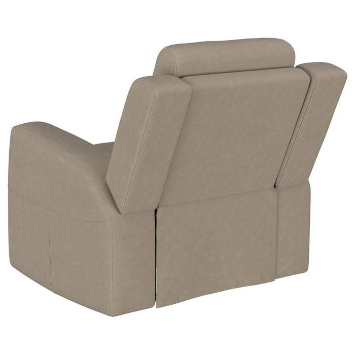 Luvano Luxurious Upholstered Recliner Chair - Taupe
