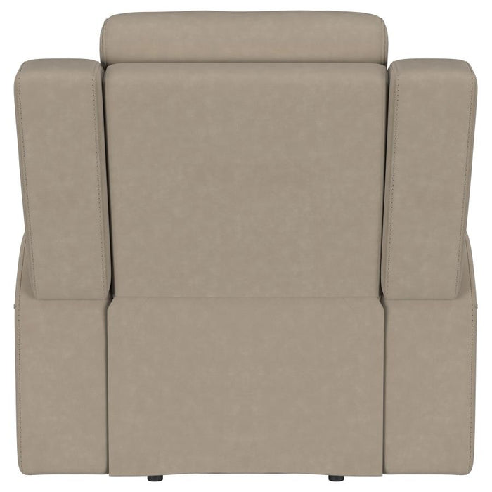 Luvano Luxurious Upholstered Recliner Chair - Taupe