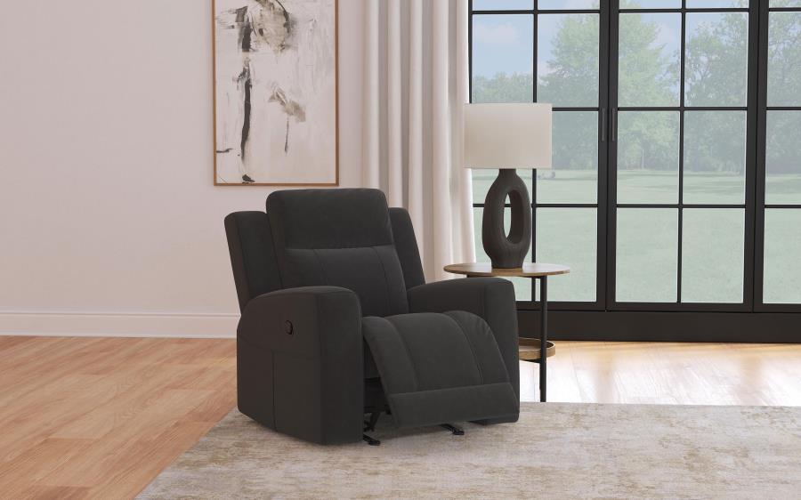 Luvano Luxurious Upholstered Recliner Chair - Charcoal