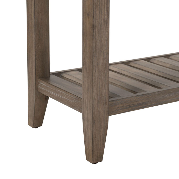 Wynford Wine Server – Modern Brown Console with Stemware Rack