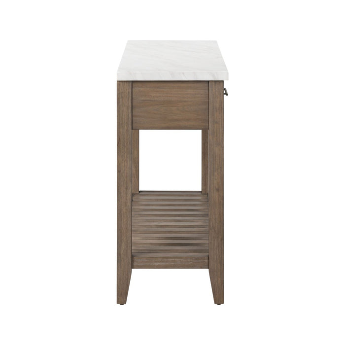 Wynford Wine Server – Modern Brown Console with Stemware Rack