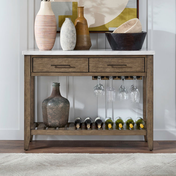 Wynford Bar Console Table – Wood Wine Storage with Drawers