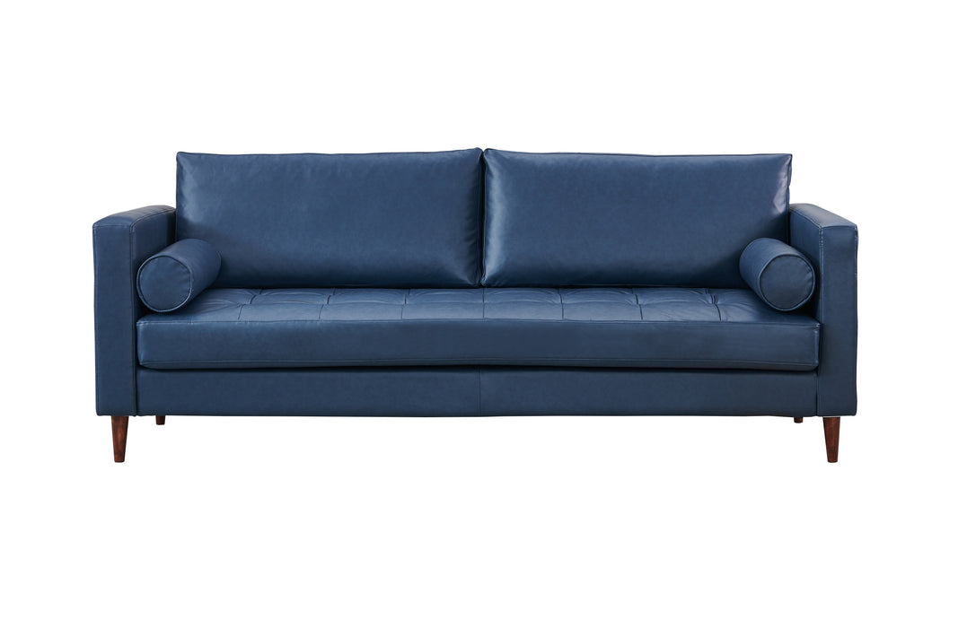Alessandra Modern Contemporary Eco Leather Sofa - Blue