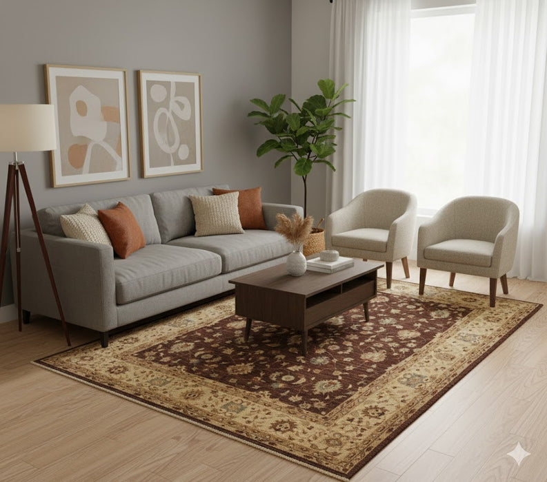 Hand-Knotted Sultanabad Vegetable-Dyed Wool Rug, 8" x 10" (K)