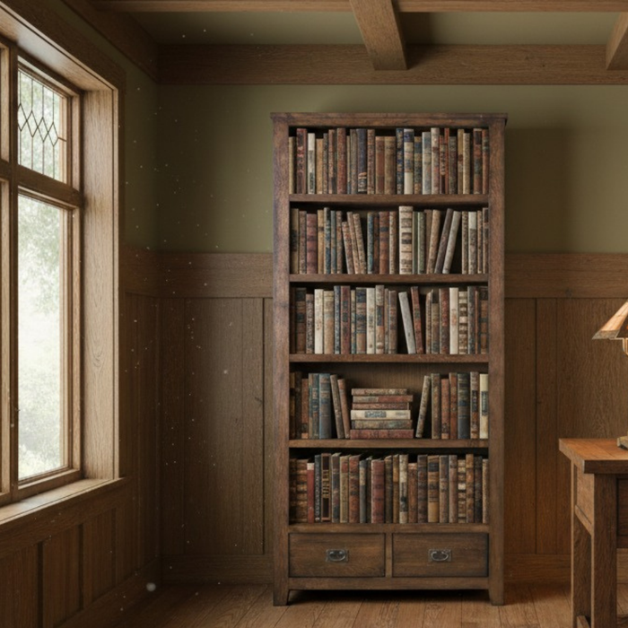Mission Open Shelf Bookcase - Walnut