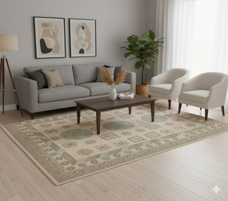 Khotan Pomegranate design Oriental Rug, 8' 1" x 10' 1" (D)