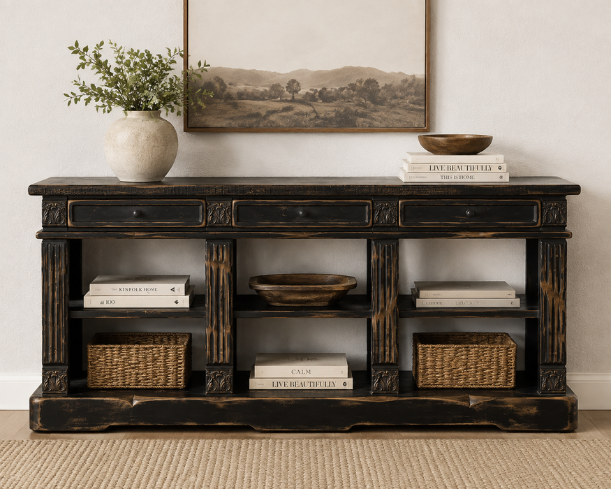 Eboni Console Table / TV Stand - Black 80"