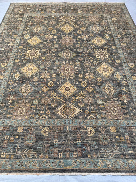 Hand-Knotted Vegetable Dye Agra Rug from Pakistan, 8' 3" x 10' 6"