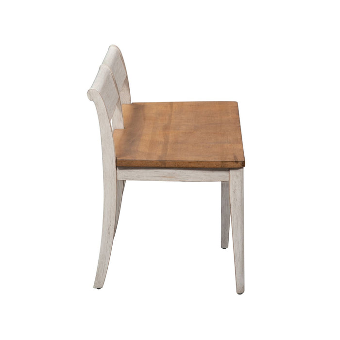 Hillstone Modern Farmhouse Bench – White Base, Natural Seat