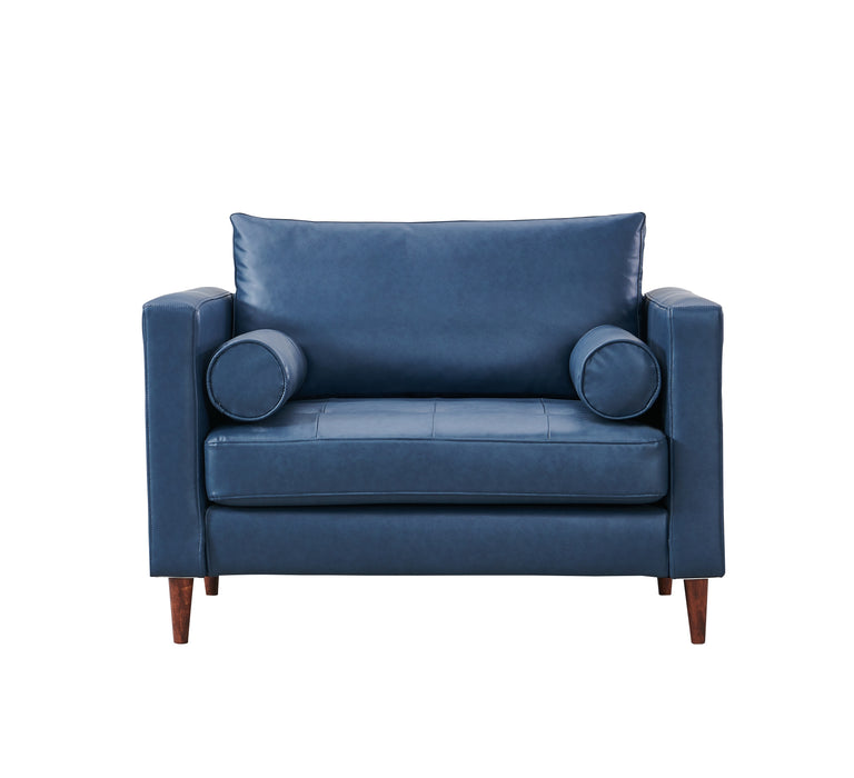Alessandra Modern Contemporary Eco Leather Arm Chair - Blue