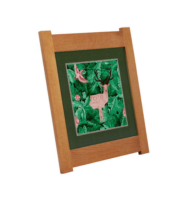 Arts & Crafts Mission Oak Framed Art with Woodland Harmony