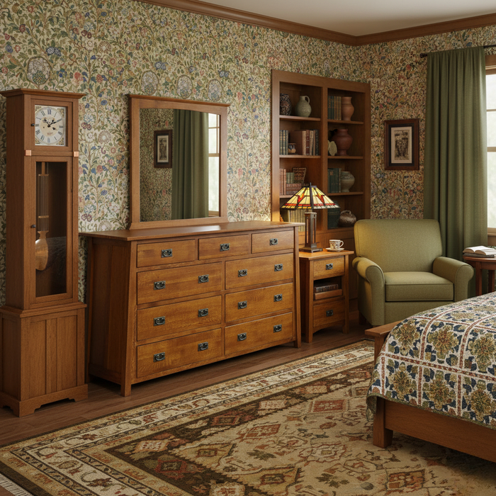 6ft long dresser 9 wood drawers Mission 9 Drawer Dresser