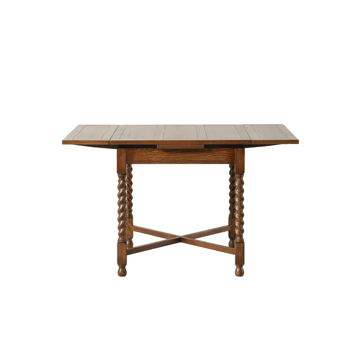 Mission Oak Barley Twist Kitchen Table with 2 Leaves - 2 Stain Options
