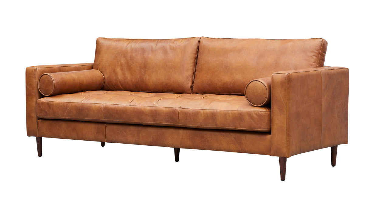 Alamo Top Grain Leather Sofa - Light Brown
