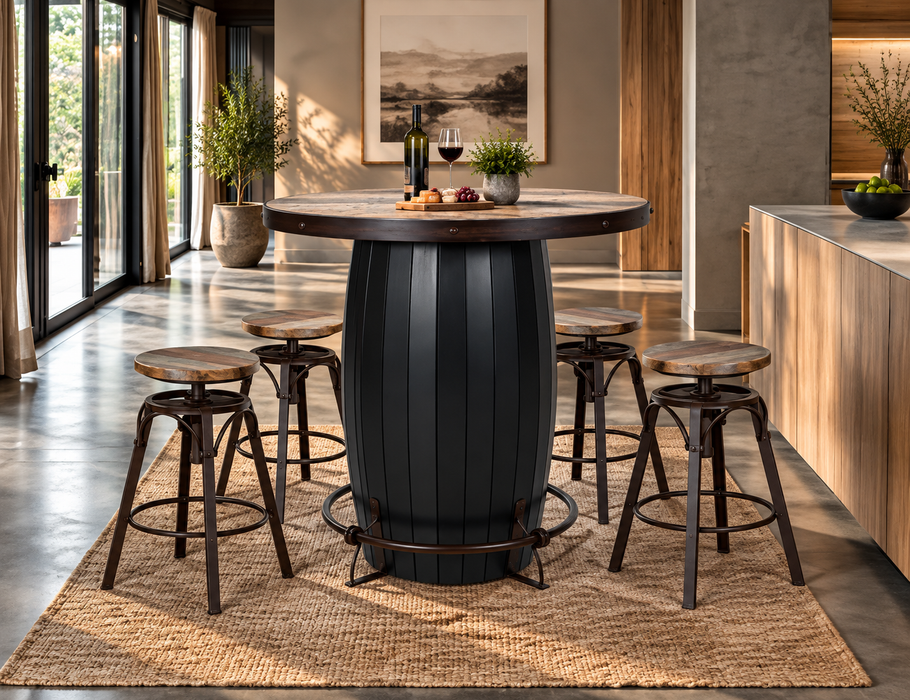 Antique Multicolor, Bistro Table Barrel Design