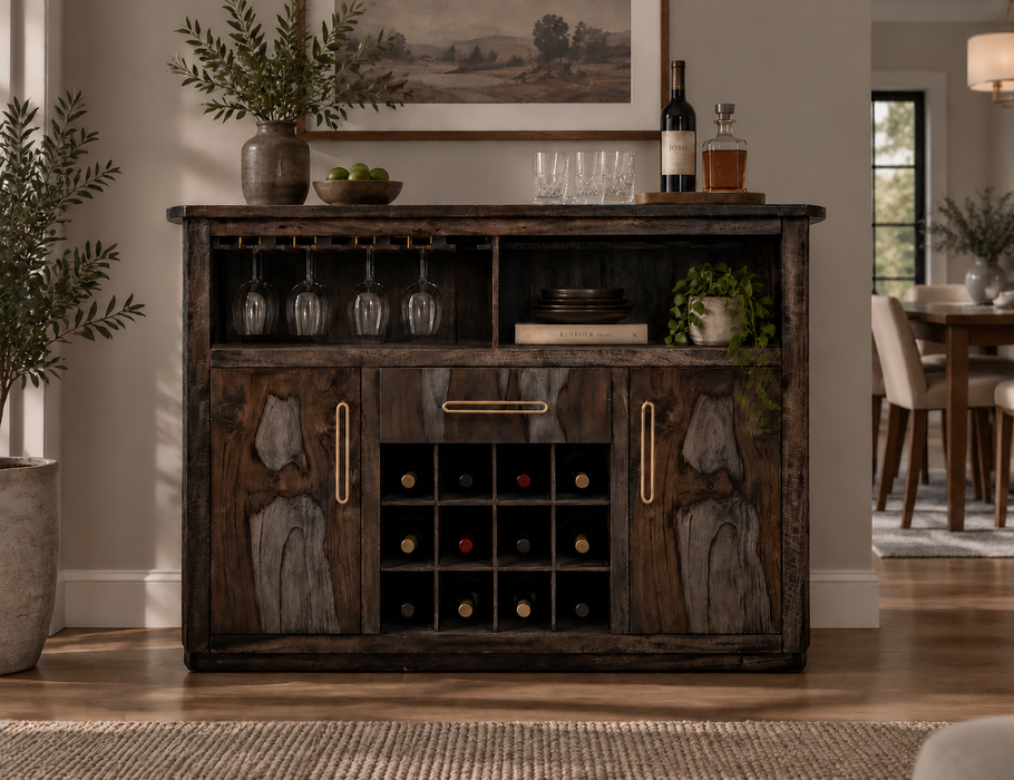 Balam, 1-Drawer, 2-Door Bar with Wine Grid