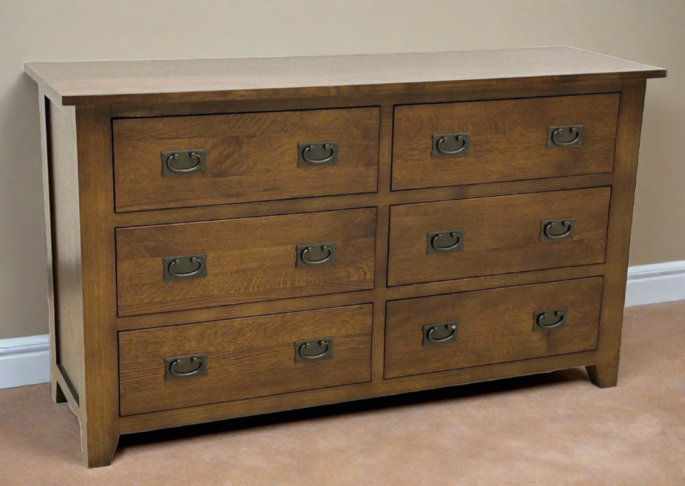 Mission 6 Drawer Oak Dresser