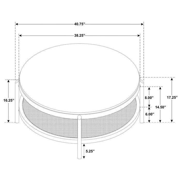 Cavara 2-piece Round Coffee and End Table Set Black