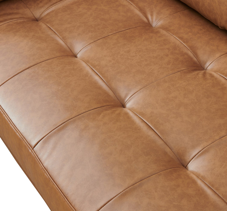 Alessandra Modern Contemporary Eco Leather Love Seat - Light Brown