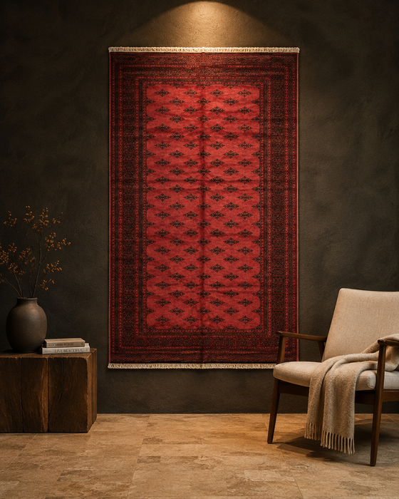 Hand-Knotted Pakistani Bokhara Rug – 100% Wool, 6'6 x 9'6