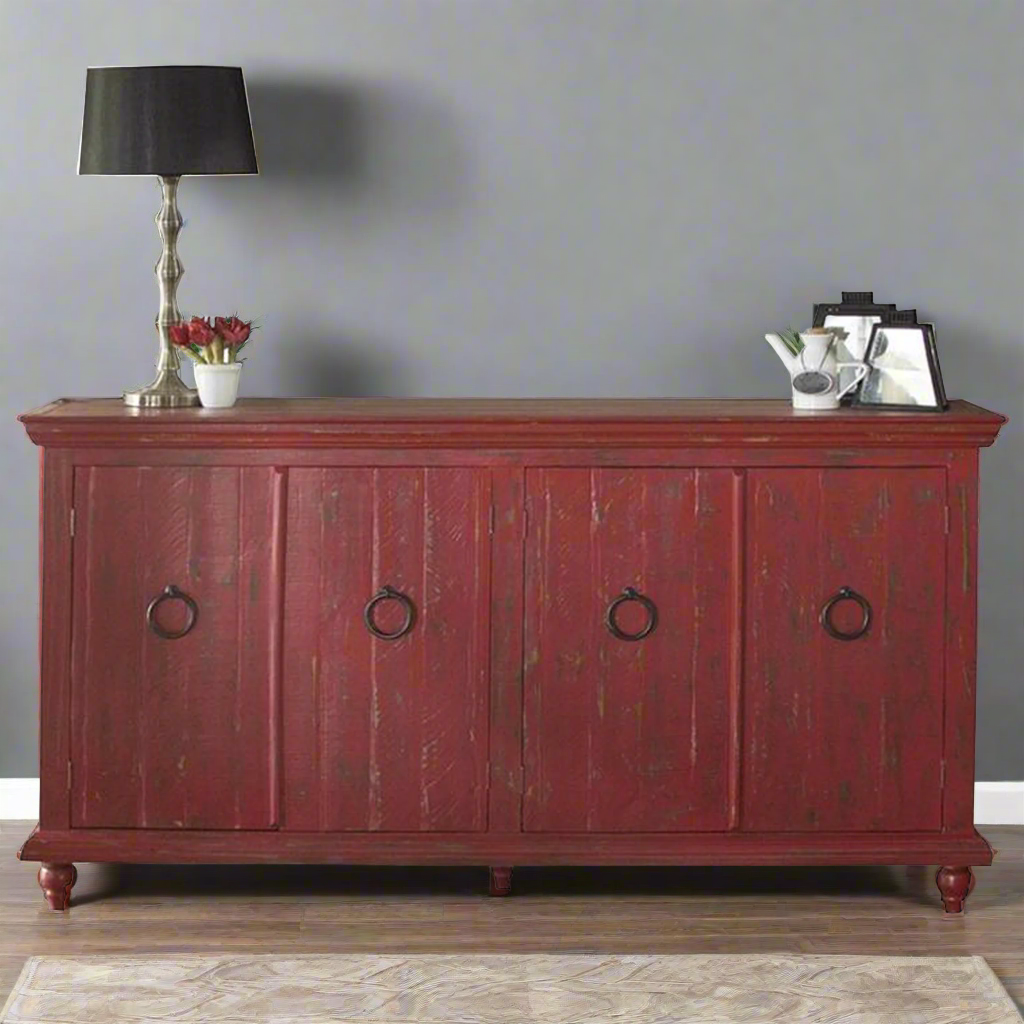 Macao 4 Door Sideboard - Red - 73