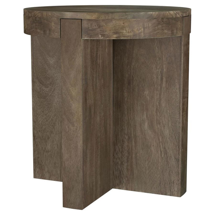 Cavara Solid Wood Coffee and End Table Set Brown