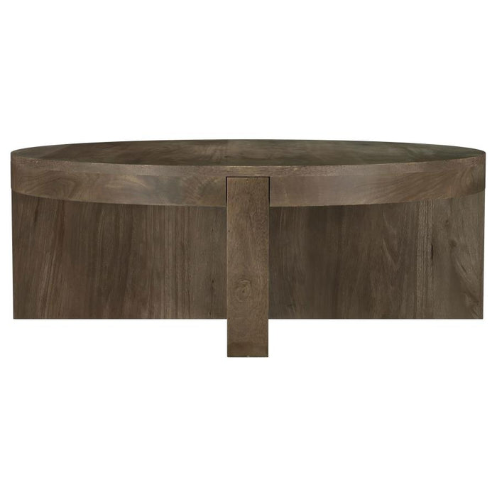 Cavara Solid Wood Coffee and End Table Set Brown