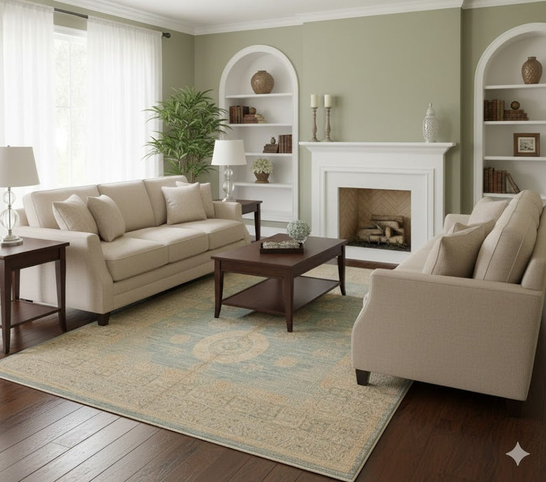 Khotan Pomegranate design Oriental Rug, 8' 1" x 9' 10" (D)