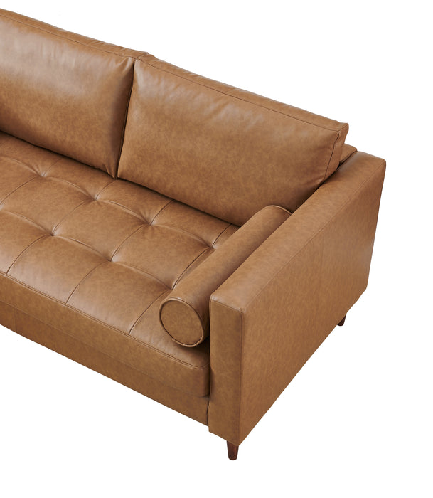 Alessandra Modern Contemporary Eco Leather Sofa - Light Brown